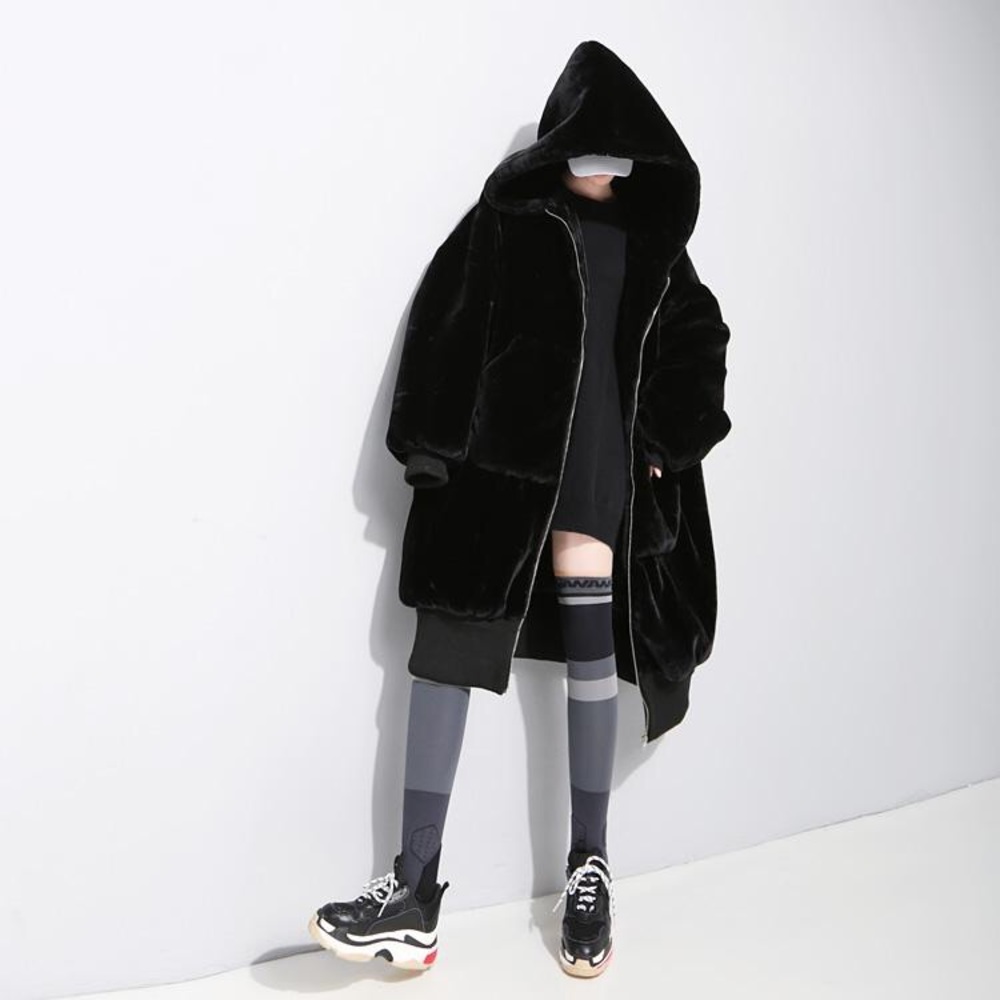 Faux fur hooded coat - Picture 2 of 3
